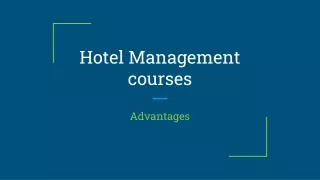 Advantages of Hotel Management Courses