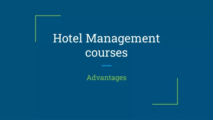 hotel management courses