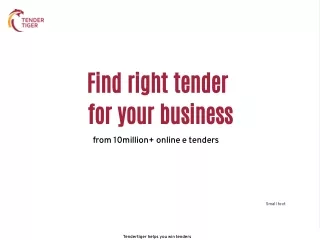 find right tender for your business from 10million  tenders