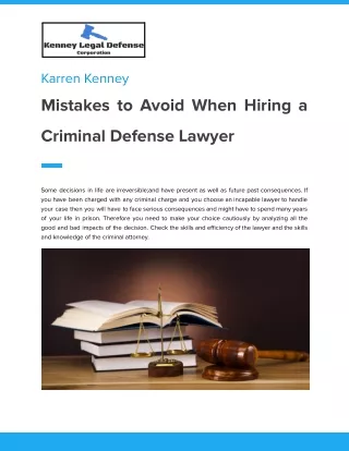 Mistakes to Avoid When Hiring a Criminal Defense Lawyer