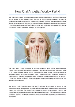 How Oral Anxieties Work - Part 4
