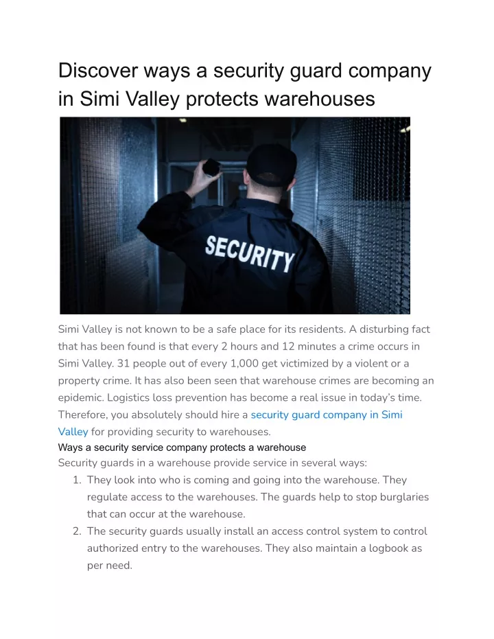 discover ways a security guard company in simi