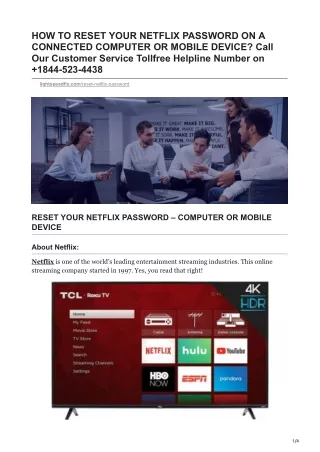 how to reset your netflix password on a connected