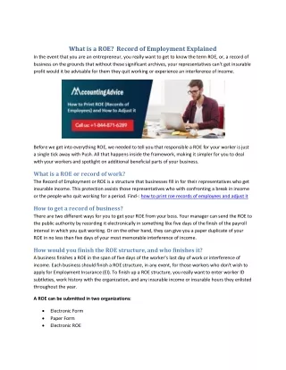 what is a roe record of employment explained