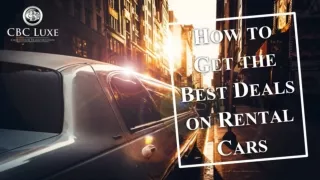 How to Get the Best Deals on Rental Cars