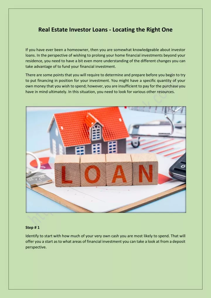real estate investor loans locating the right one