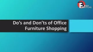 Do’s and Don’ts for Office Furniture Shopping | Bawa Furniture LDH