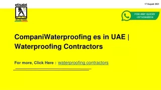 Waterproofing Companies in UAE _ Waterproofing Contractors
