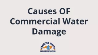Causes OF Commercial Water Damage
