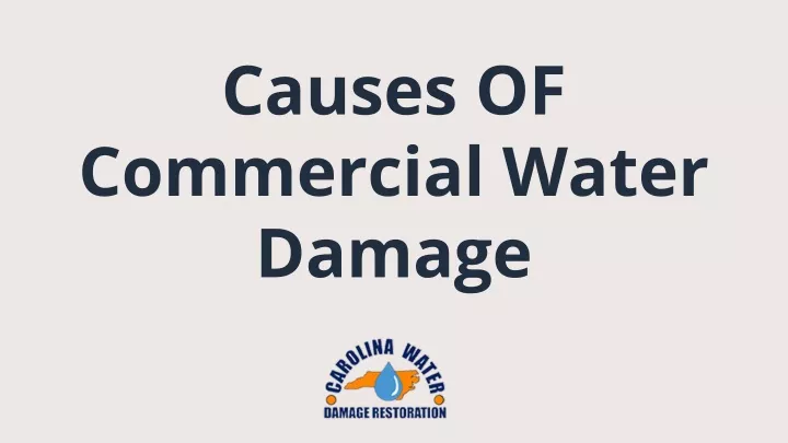 causes of commercial water damage