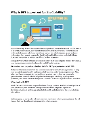 why is bpi important for profitability