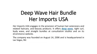 Deep Wave Hair Bundles - Her Imports USA