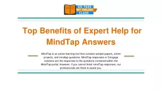 Top Benefits of Expert Help for MindTap Answers