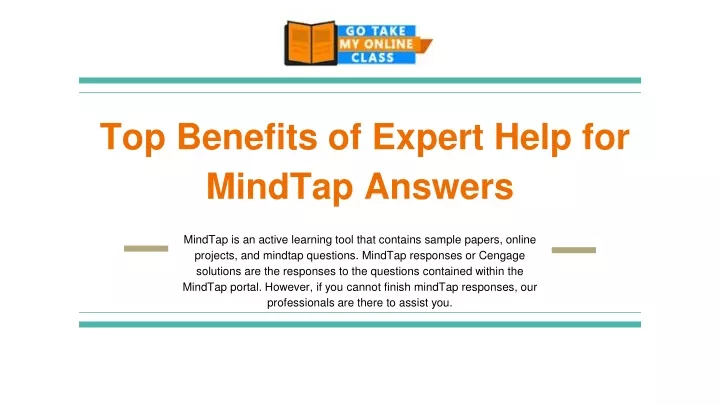 top benefits of expert help for mindtap answers