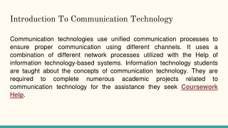 introduction to communication technology
