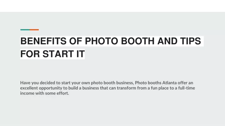 benefits of photo booth and tips for start it