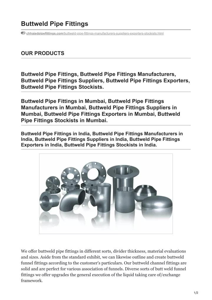 buttweld pipe fittings