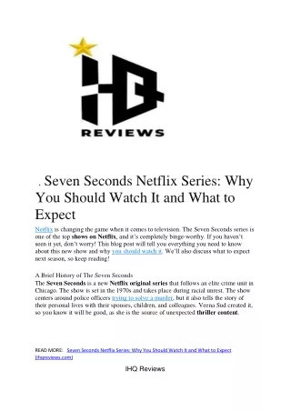 seven seconds netflix series why you should watch