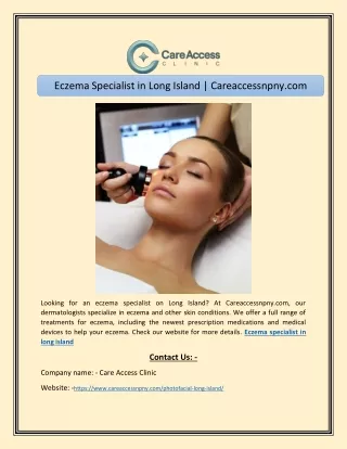 Eczema Specialist in Long Island | Careaccessnpny.com