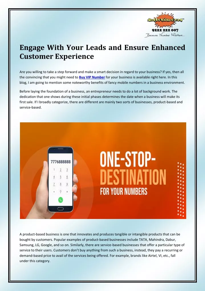 engage with your leads and ensure enhanced