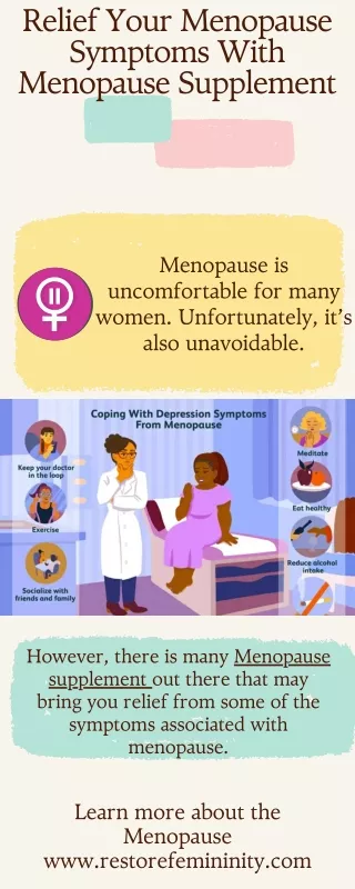 Relief Your Menopause Symptoms With Menopause Supplement