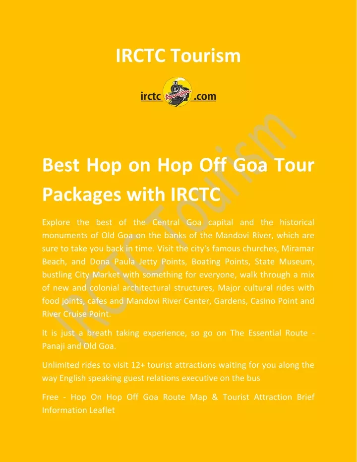 irctc tourism