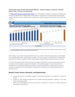 distributed solar power generation market global