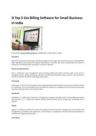 D Top 5 Gst Billing Software for Small Business in India