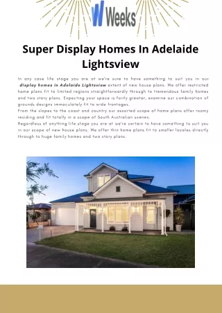 Display Homes Adelaide Lightsview