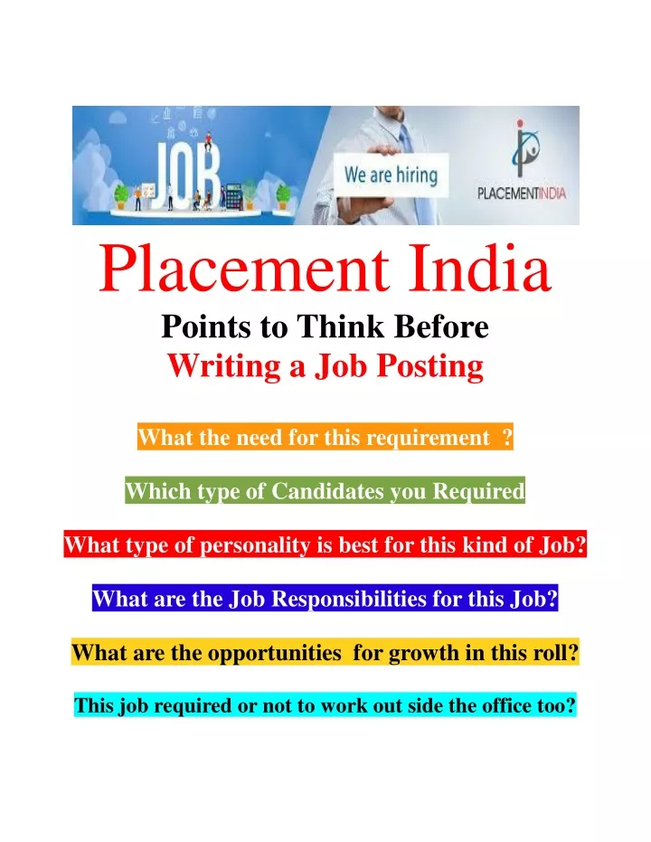 placement india points to think before writing