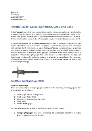 keywords depth gauge vernier depth gauge