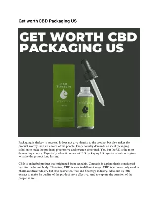 Get worth CBD Packaging US