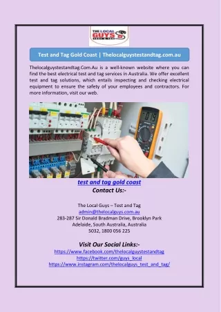 test and tag gold coast thelocalguystestandtag