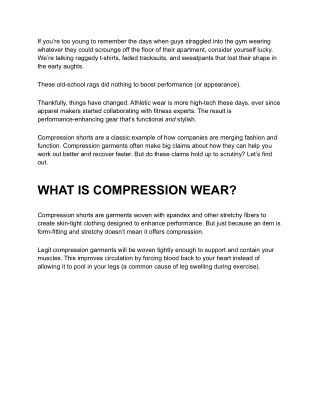 Compression shorts and benefits