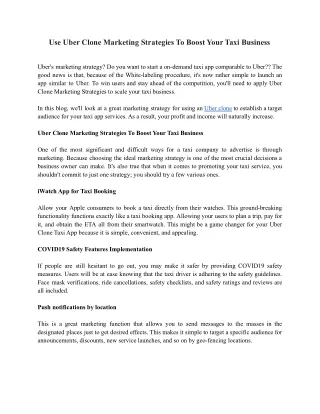 use uber clone marketing strategies to boost your