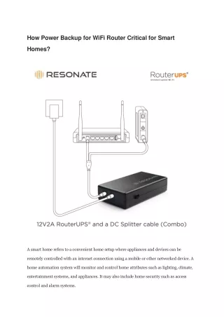 How Power Backup for WiFi Router Critical for Smart Homes?