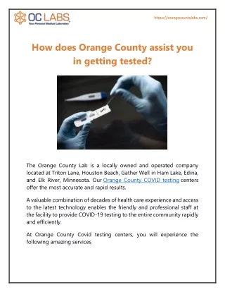 How does Orange County assist you in getting tested?