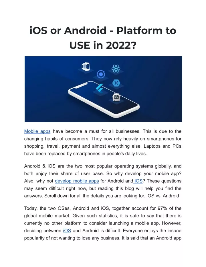 ios or android platform to use in 2022