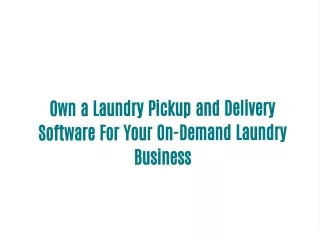 own a laundry pickup and delivery software