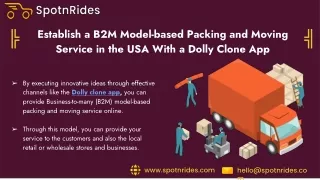 Establish a B2M Model-based Packing and Moving Service in the USA With a Dolly Clone App