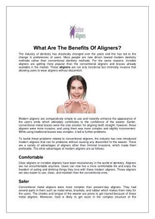 What Are The Benefits Of Aligners?