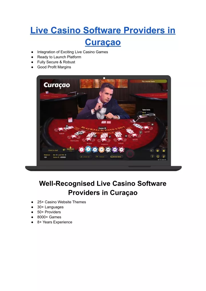 live casino software providers in cura ao