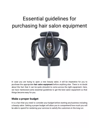 Essential guidelines for purchasing hair salon equipment