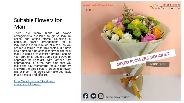 suitable flowers for man