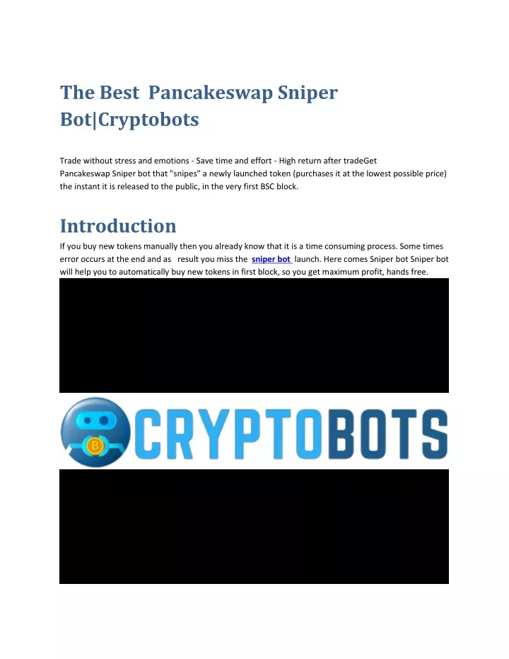 the best pancakeswap sniper bot cryptobots