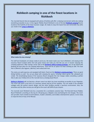 rishikesh camping in one of the finest locations