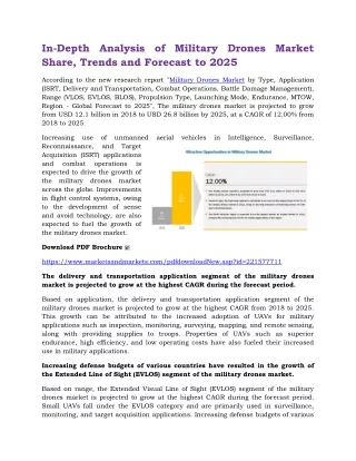 in depth analysis of military drones market share