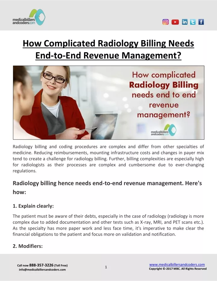 how complicated radiology billing needs