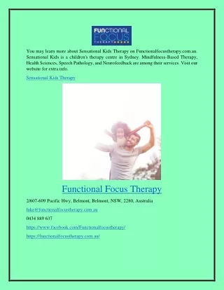 you may learn more about sensational kids therapy