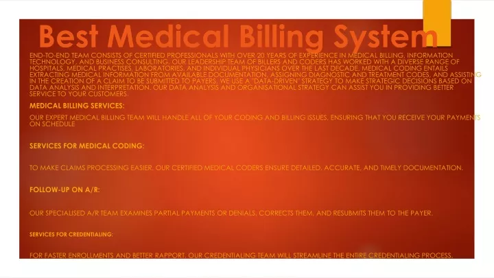 best medical billing system